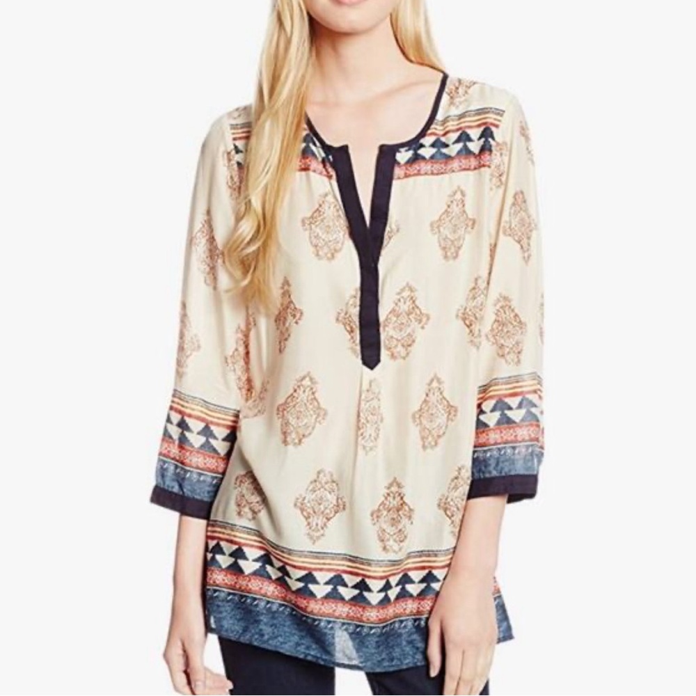 Lucky Brand Bohemian Print pullover blouse